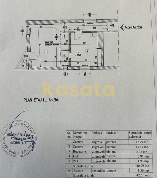 Lipscani, 2 camere, etaj 1, 43 mp, renovat, mobilat si utilat